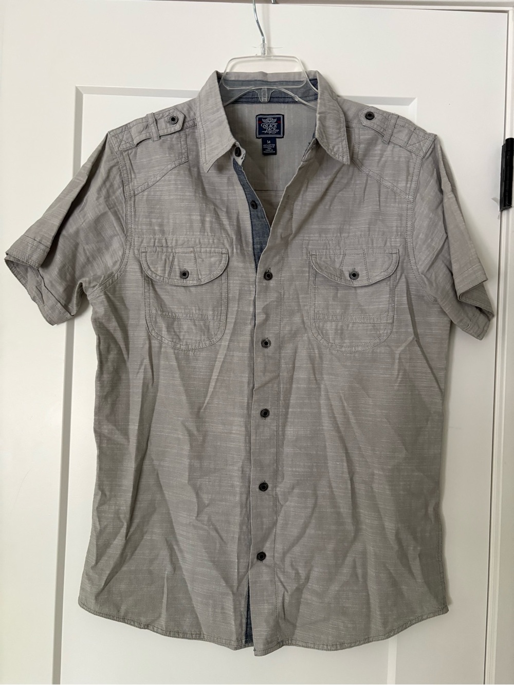 Black Jack Men's Short Sleeve Button-Down Shirt - Light Gray